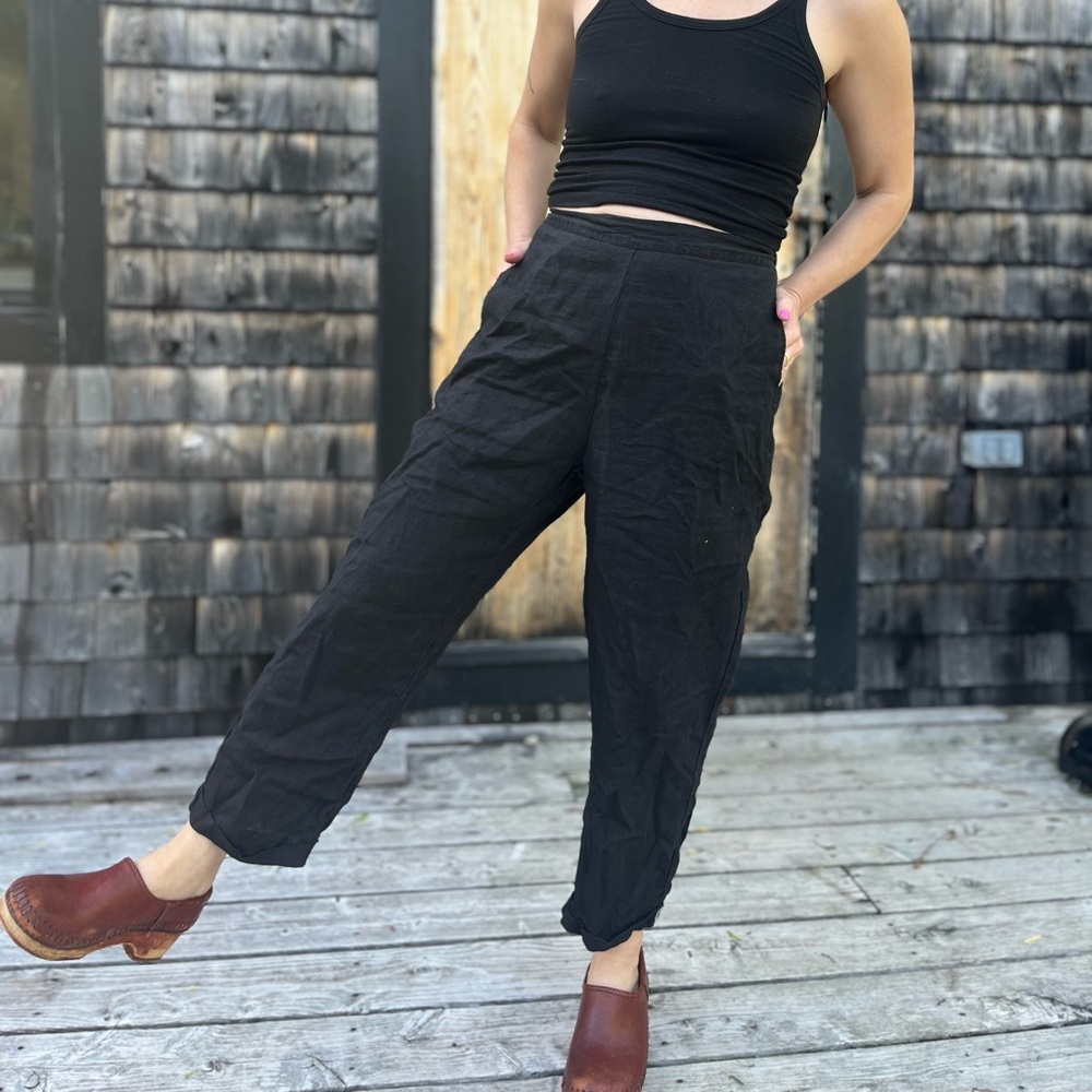 Black linen pants vintage